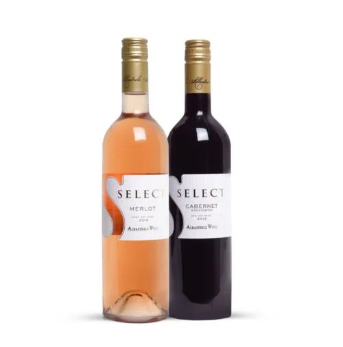 merlot rose 2014 select and cabernet sauvignon 2013 select; 12-bottle wine pack