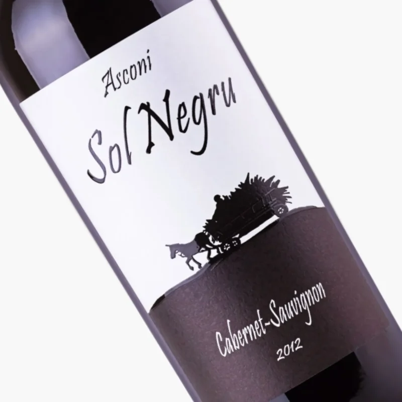 cabernet sauvignon 2012 sol negru; red wine; label close up