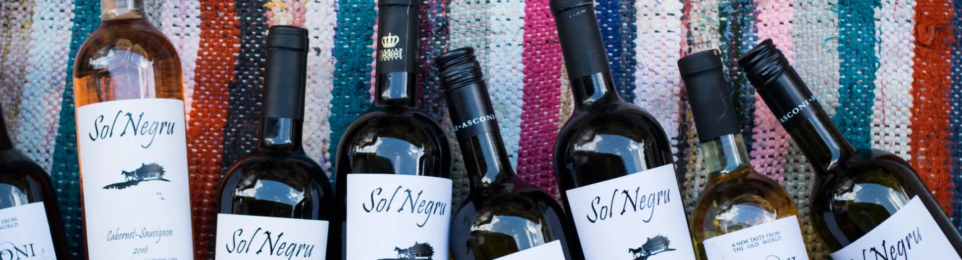 sol negru different wine bottles