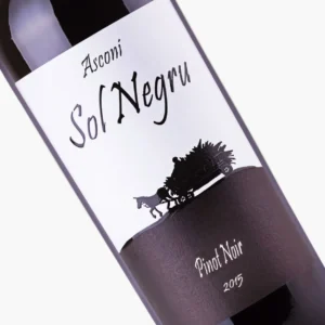 pinot noir 2015 sol negru; red wine; label close up