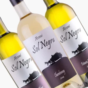 sauvignon blanc 2015 sol negru, feteasca alba 2014 sol negru and chardonnay 2014 sol negru; 6-bottle wine pack; labels close up